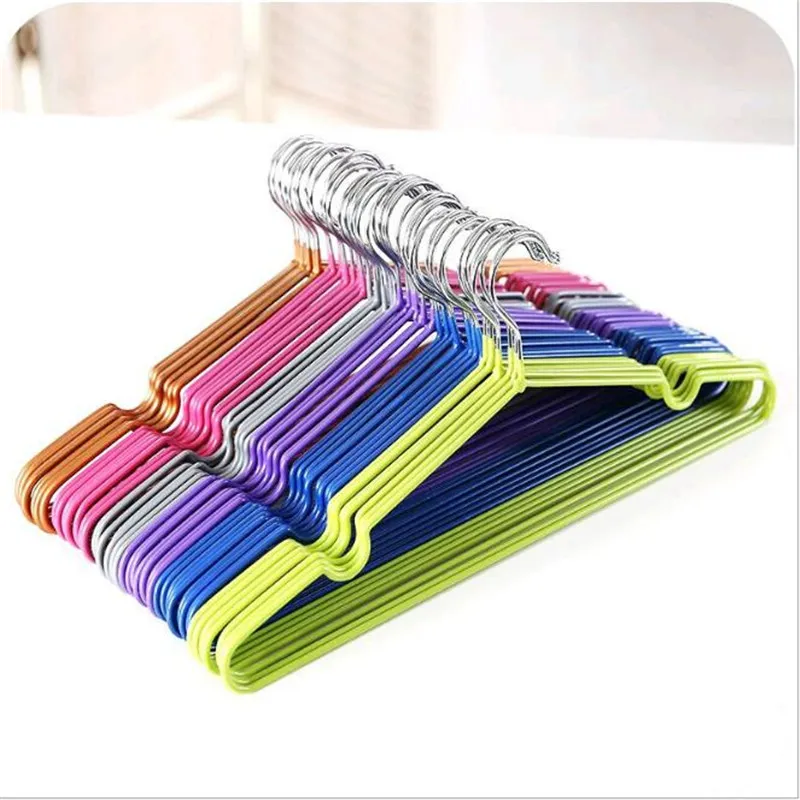 Multifunctional Thick Skidproof Metal with PVC Coating Wire Clothes Hanger Colorful Eco-friendly Dry and Wet Dual-use Clothes Racks