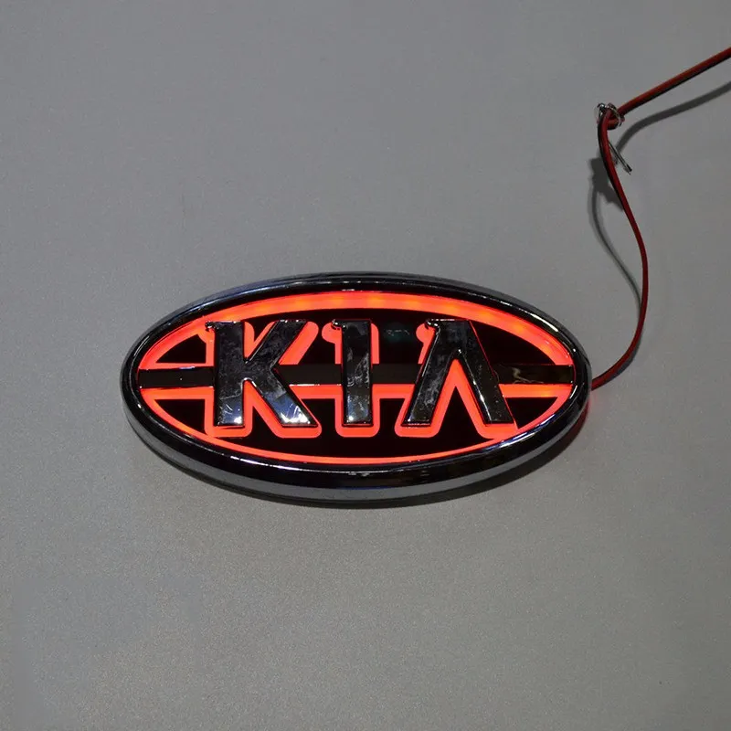 Bil Styling 11,9cm * 6,2cm 5d Bakbocklampa Emblem Logo LED Light Sticker Lampa för Kia K5 / Sorento / Soul / Forte / Cerato / Sportage / Rio