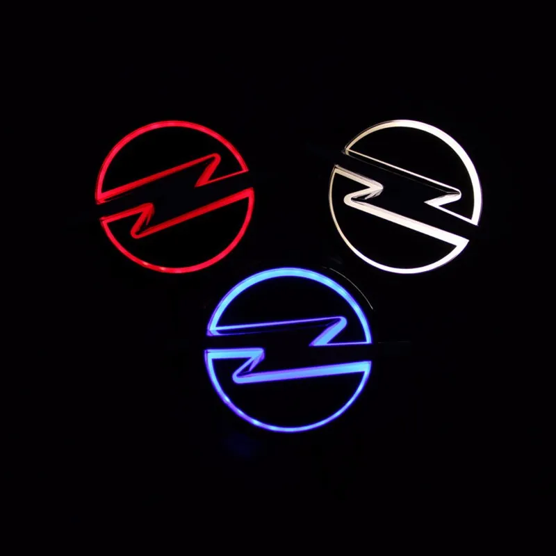 Auto Styling 13 cm * 10 cm weiß/Blau/Rot 5D Hinten Abzeichen Glühbirne Emblem Logo led licht Aufkleber Lampe Für OPEL Vectra Corsa Insignia