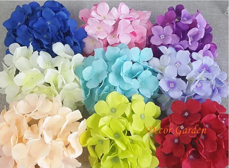 15CM/5.9" Artificial Hydrangea Decorative Silk Flower Head For Wedding Wall ArchDIY Hair Flower Home Decoration accessory props