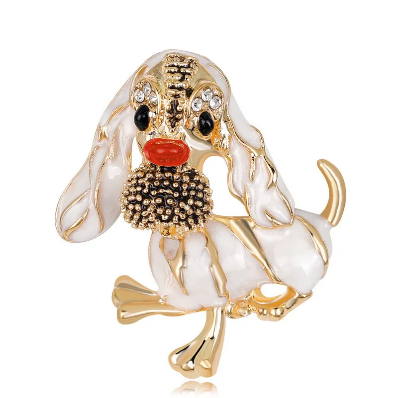 Mode animaux émail broches broches mignon strass huile chien broches broches pour vêtements sacs broches pour mariage épinglettes