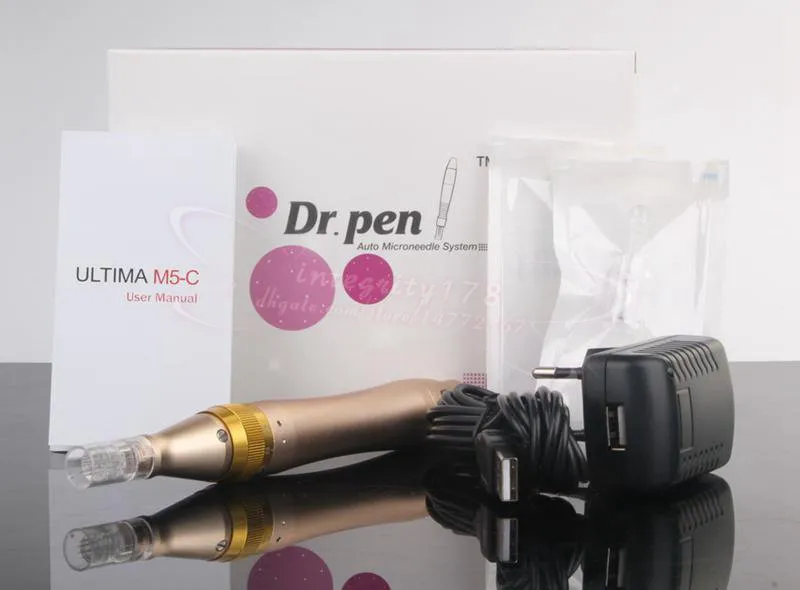 2016 NEW ARRIVAL Gold Metal derma pen rechargeable Dr.pen M5-W Auto Skin care Electric Derma Stamp Therapy Pen Anti Aging