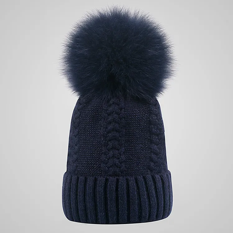 10 cores inverno duplo twist beanie malha grande coelho cabelo pele pom poms chapéu mulheres tampão headgear cabeça cabeça aquecedor qualidade superior