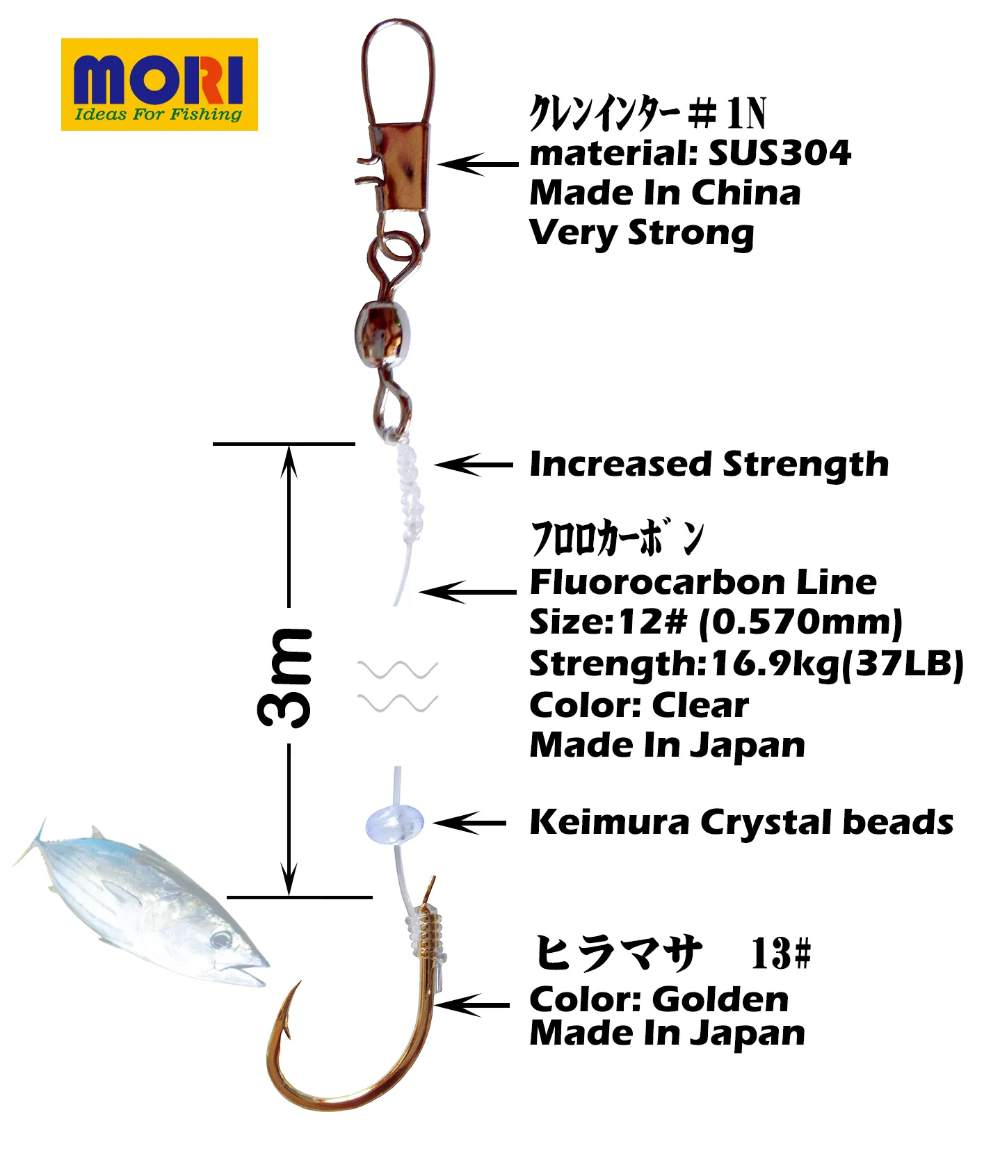 Sabiki,Bonito,Katsuwonus,Thunnus,Small Tuna,Fishing Hook 13