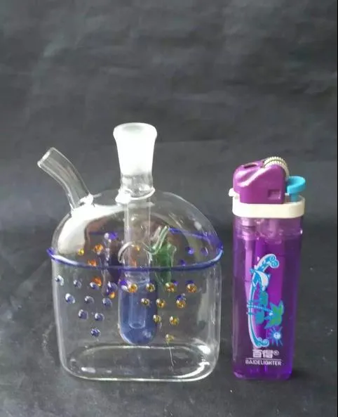 Envío libre al por mayor----- 2016 NewMini-color fish glass Hookah / glass pipe / glass bong, filtro de agua hookah, accesorios de regalo vidrio po