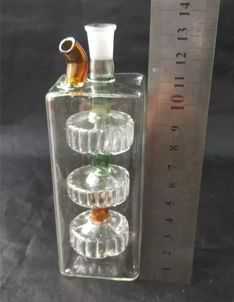 vente en gros livraison gratuite ----- 3 filtres en verre carrés narguilé / bang en verre / pipe en verre, hauteur 13 cm, accessoires cadeaux, ventes au comptant