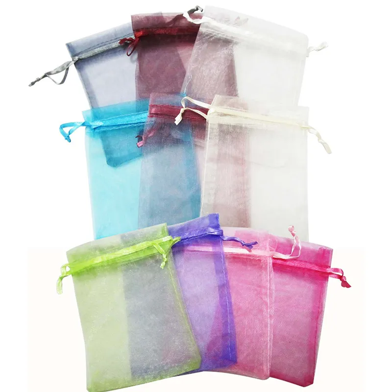 100 Stück weiße Organza-Verpackungsbeutel, Geschenktüten, Schmuckbeutel, Hochzeitsgeschenke, Weihnachtsfeier, Geschenkbeutel, 10 x 15 cm, 3 9 x 5 9 Zoll212F