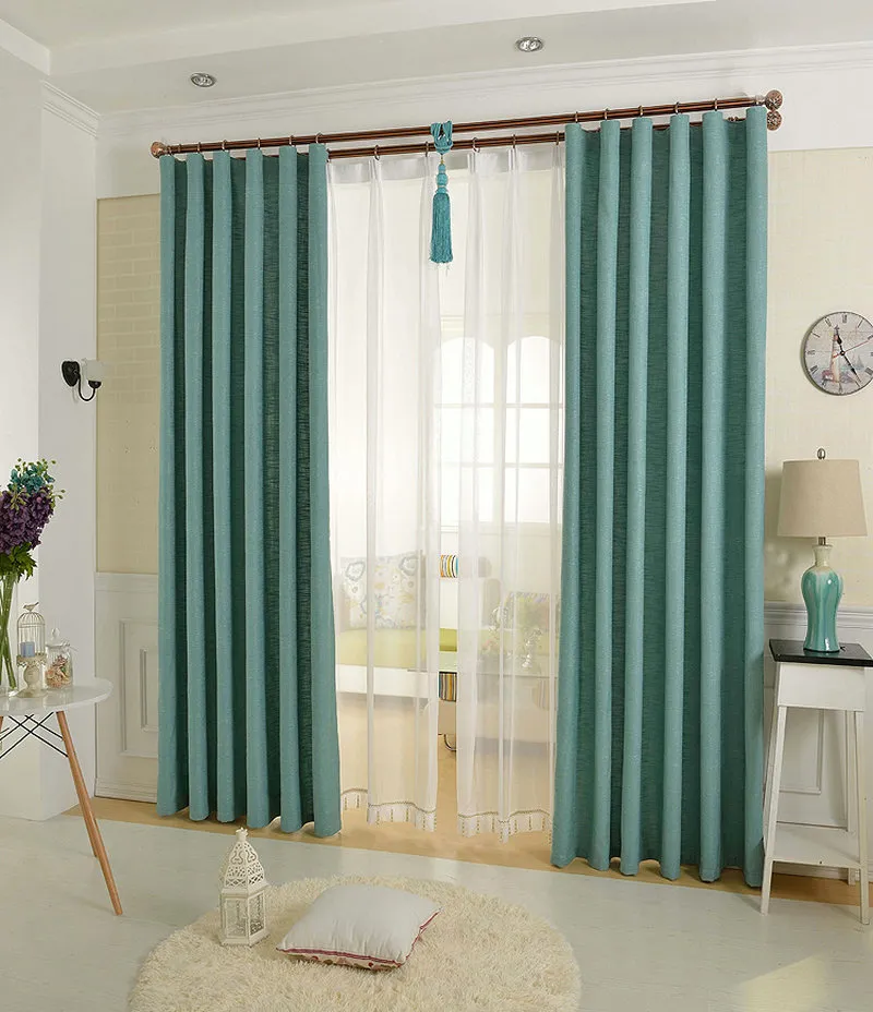 Tenda di biancheria di colore solido abbina la protezione dell'ambiente traspirante il soggiorno tulle di lino camera da letto decorazioni finestre4372249