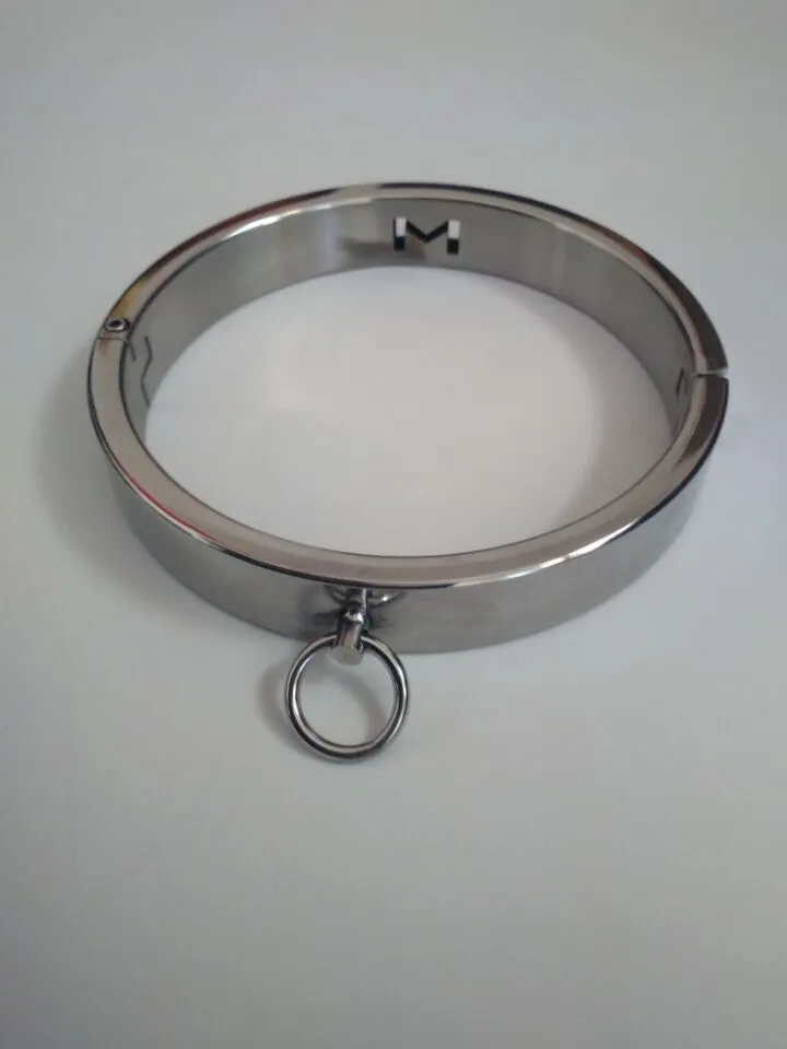 Luxury Stainless Steel Bdsm Bondage Thick Iron Locking Collar Mirror