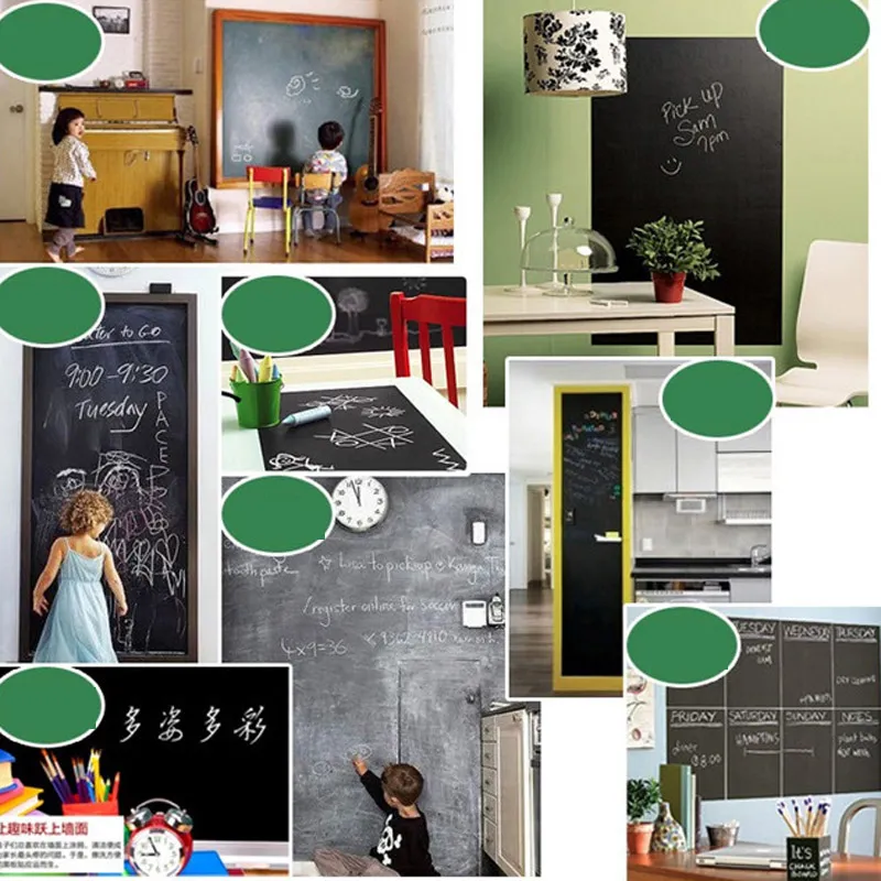 45x200cm Krijtbord Blackboard Stickers Verwijderbare Vinyl Draw Decor Muurschildering Decals Kunst Krijtbord Muursticker Voor Kinderen Kinderkamers