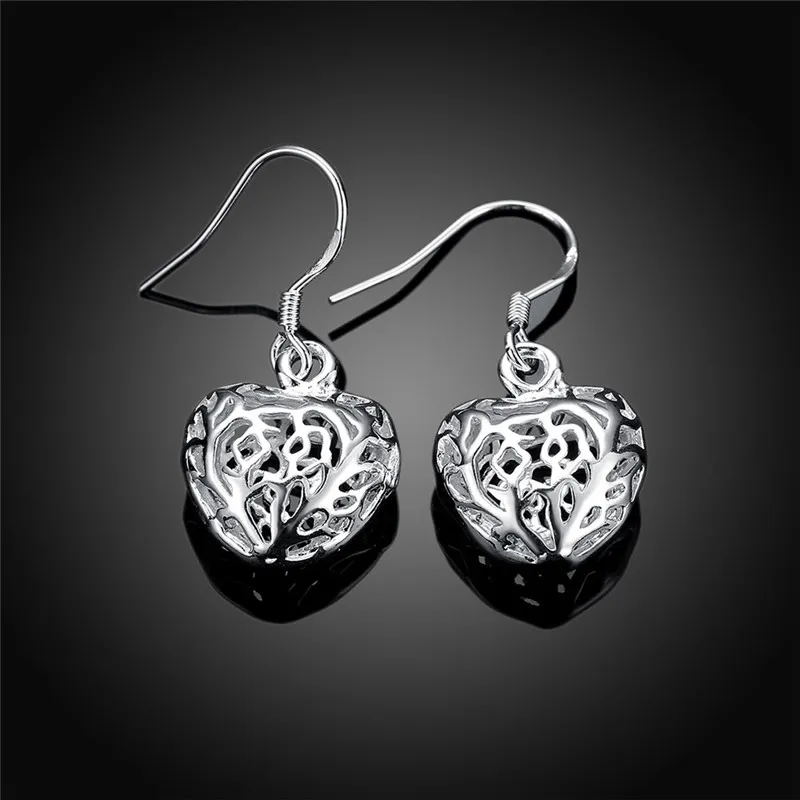 Estilo misto 925 sterling silver drop earrings moda jóias para as mulheres frete grátis belo presente de casamento