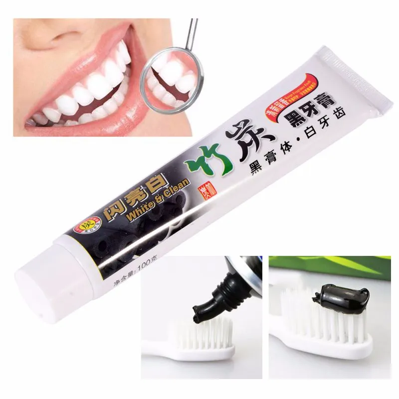 Il più recente dentifricio al carbone anti-alitosi diventa macchie di fumo per macchiare i denti Salute Dentifricio al carbone di bambù nero Igiene orale Cura dei denti