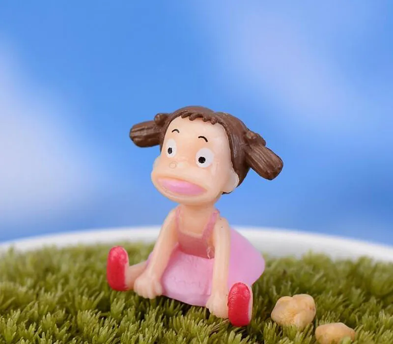Leuke Cartoon Meisjes Beeldjes Fairy Garden Miniaturen Gnomes Moss Terraria Hars Craft voor Home Decor DIY Dollhouse