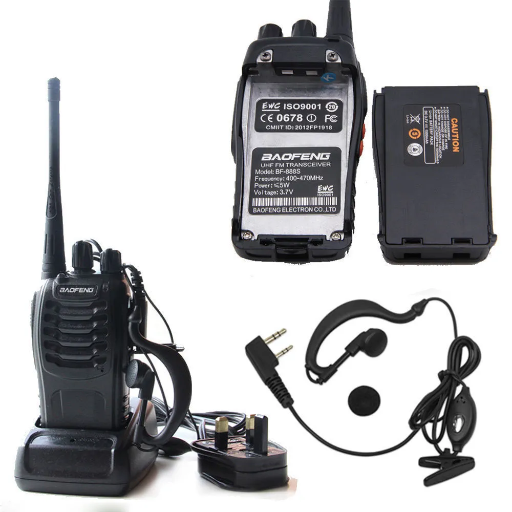 Baofeng BF-888S tático sem fio portátil Walkie Talkie Rádio 5W 400-470MHz Two Way Interphone móvel portátil