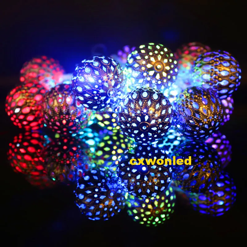 2 M 20 LEDS 4.5 V oświetlenie wewnętrzne LED Ball String Lampa Przezroczysty Drut Świąteczny Światła Bajki Wedding Garden Barb