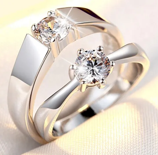 Paar Ringen Diamond S925 PT Bruiloft Mode Engagement Anniversary Groothandel Ketting Torque Solitaire Dame Designer It Rock Crystal Dames Parijs EUR VS.