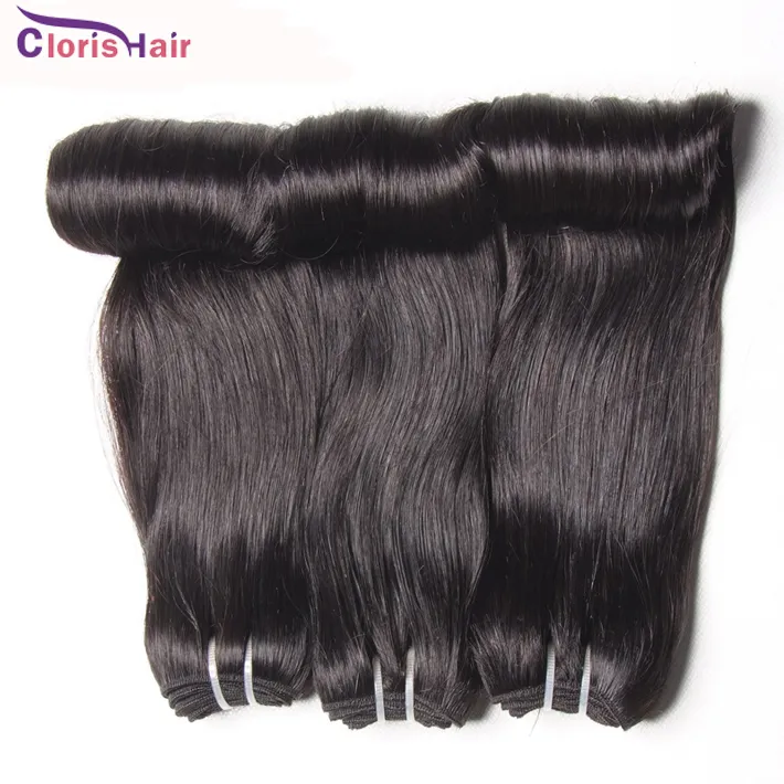 Soft Unprocessed Aunty Funmi Extensões de Cabelo Humano Extensões Bouncy Romance Curvas Peruano Virgem Dupla Trama Duplo 3 Bundles Fumi Short Bob Style Weave