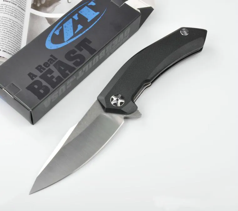 Mais novo Zero tolerância ZT0095 Macaco Faca Dobrável 5cr13mov Aço G10 Lidar Com Tático Stonewashed Camping Hunting Survival Bolso Faca EDC