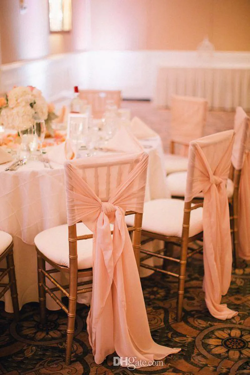 Nyaste Chiffon Chair Sash Simple Chair Cover för Weddding Custom Made High Quality Factory On Sale Bröllop Leverantörer Tillbehör