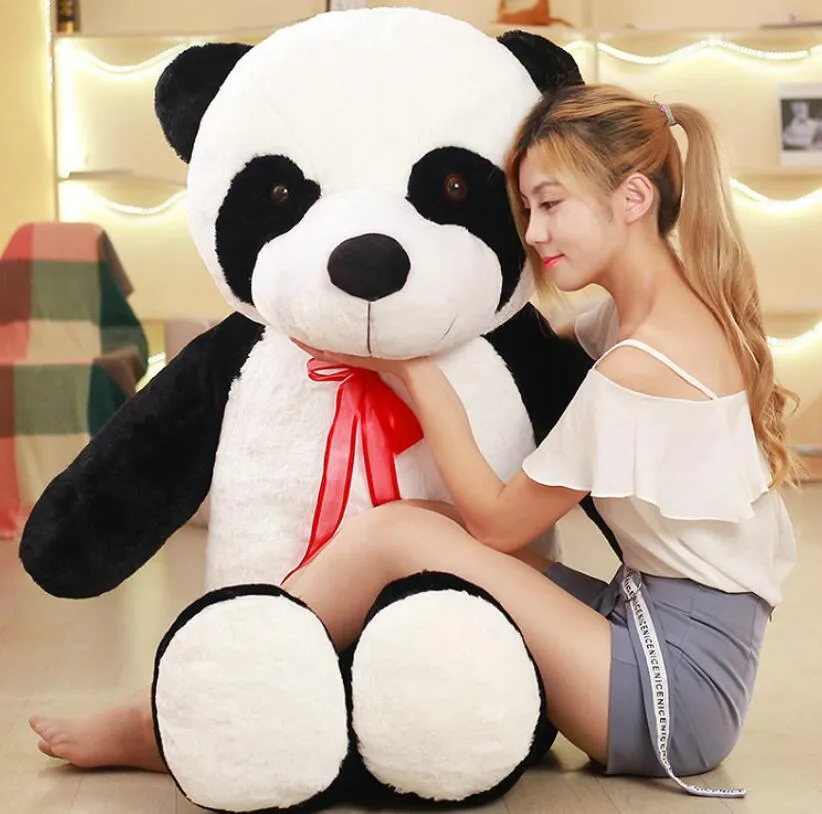 80/100 cm schattig groot panda knuffels gevulde pluche pp katoen dieren pop panda pop verjaardagscadeau