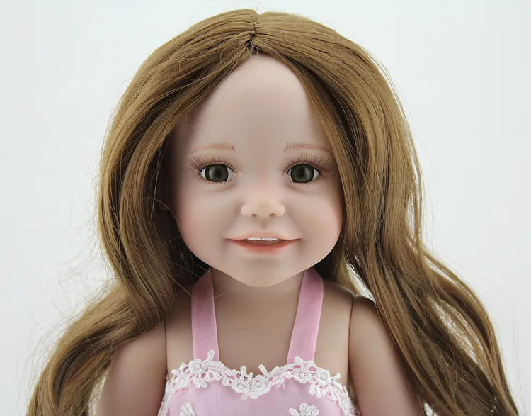 18inch 45cm American Girl Doll Real Looking Handmade Silicone Reborn Dolls With Clothes Hat Toy For Kids