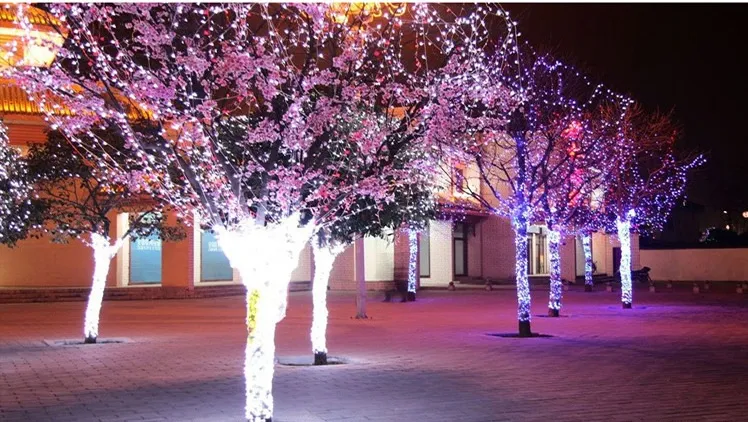 50m ampoules led décorations de noël lumières de noël led extérieures projecteur led ornements de fête de jardin maison flash led lumières UL-list