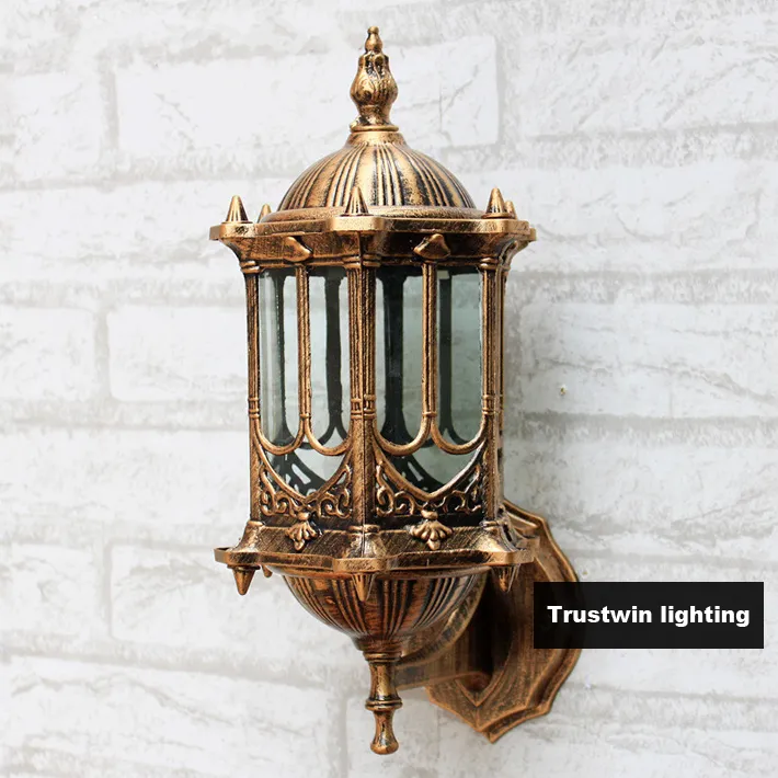 Оптовая бронзовая античная латунь IP65 Лукская американская европейская открытая Sconce Vintage Classical водонепроницаемый настенный светильник на открытом воздухе
