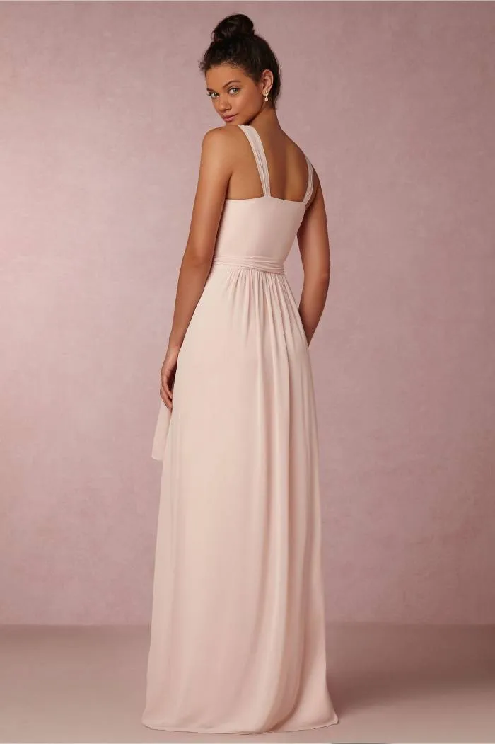 blush pink wrap bridesmaid dresses Blissful Glow Maxi Dress main image 1