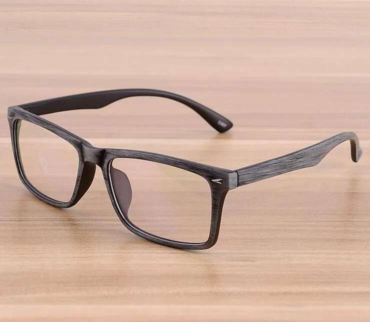 Clear Lens Wood Print Glasses Men Women Optical Full Frame Vintage Retro Myopia Eyeglasses 