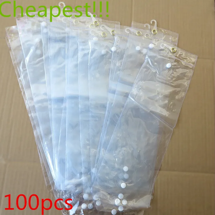 wholesale plastic pvc bags for packing hair extension transparent plastic packaging bags opp bag (16~22inch) wig packing bag