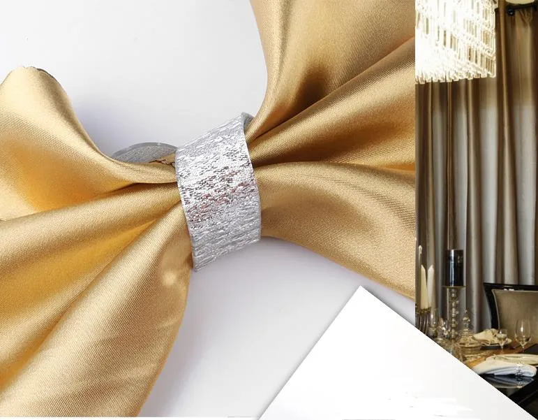 Venda por atacado- prata / ouro anéis de guardanapo de acrílico moda banquete de casamento simples decoração de mesa de jantar para o casamento festa de chá de bebê