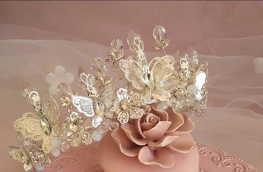 보우 Tiaras 헤어 액세서리 귀고리 2 조각 웨딩 액세서리 신부 웨딩 품질 Tiara Crystal Luxury Princess Crown