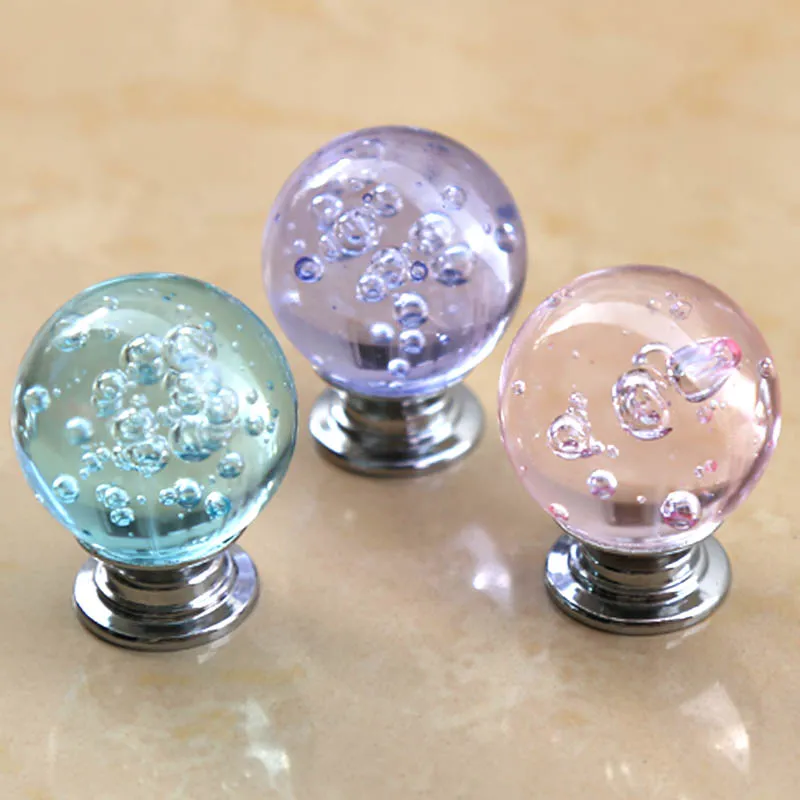Crystal Glass Ball Pull Drawer Knobs 29mm Single Hole Blue Purple Clear  Silver Chrome Cabinet Handle from Dhgate Handles & Pulls - price 45.68