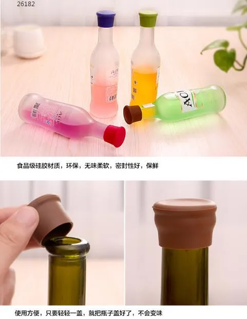 Best Wine Silicone Bottle Cap Art Gifts Accessories to Label Your Personalized Wine Bottles and Racks Seal with Reusable A039