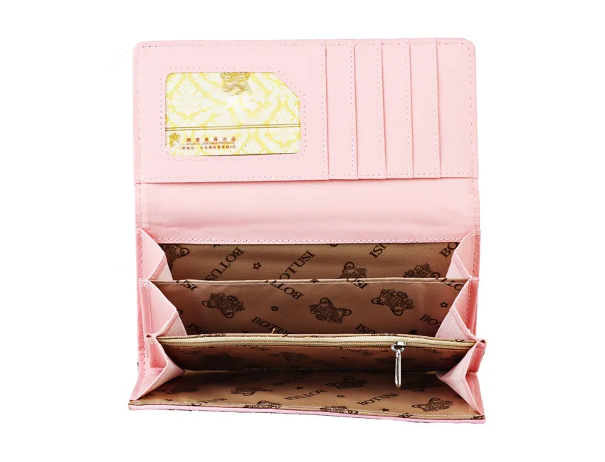 Vente en gros - Excellente qualité 2016 Flower Garden Coin Pattern Femmes Long Leather Ladies Purse Clutch Wallet Card Holder portomonee walet