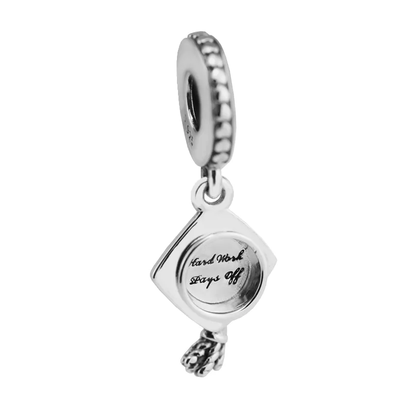 Graduation Dangle Charm 2017 Dzień Matki 100% 925 Sterling Silver Bead Fit Pandora Bransoletka Autentyczne biżuteria