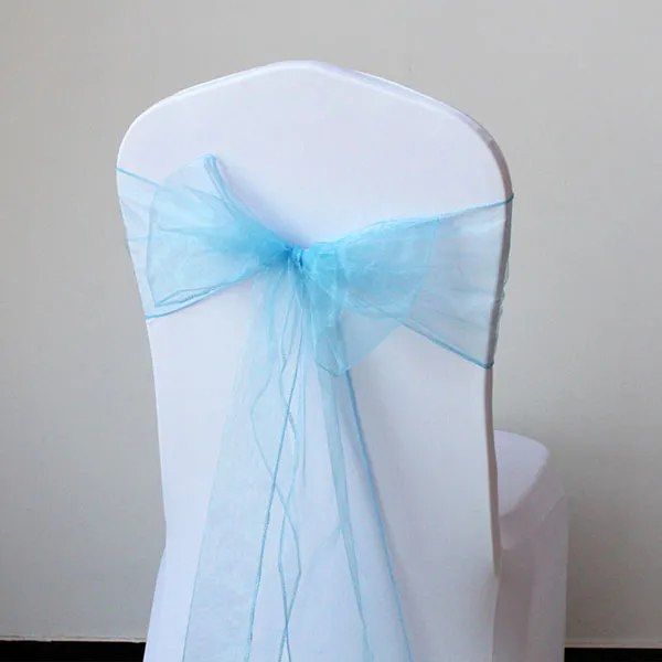 Organza cadeira cintos laços para festa de Casamento enfeite de decoração de Natal 7 * 108 '' tule corredor da tabela saia envolvimento favor presentes sobreposição