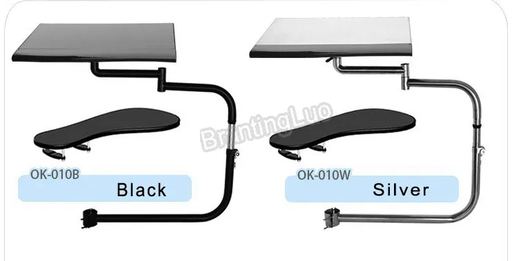 Multifunctoinal Full Motion Chair Clamping Keyboard Support Laptop Holder Mouse Pad for Compfortable Office and Game3186