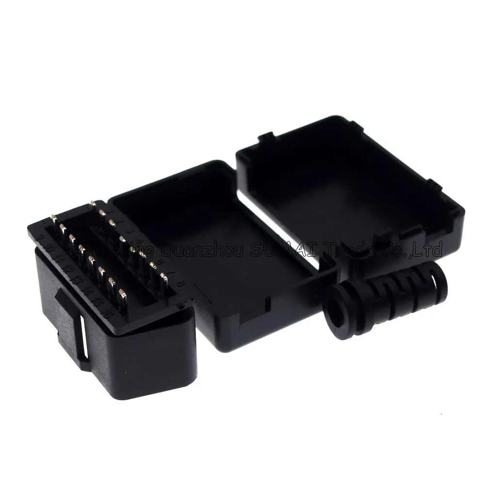 Spina connettore maschio OBD2 a 16 pin test ECU OBD2, spina OBD, connettore OBDII, tipo fibbia non necessita di viti