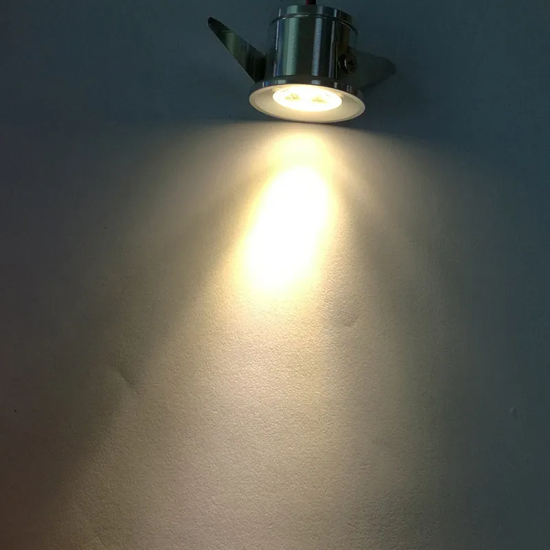 Zilver / Black Body Mini LED Kast Licht 1 W Mini LED Spot Downlight AC85-265V verzonken Display Teller Plafondlamp