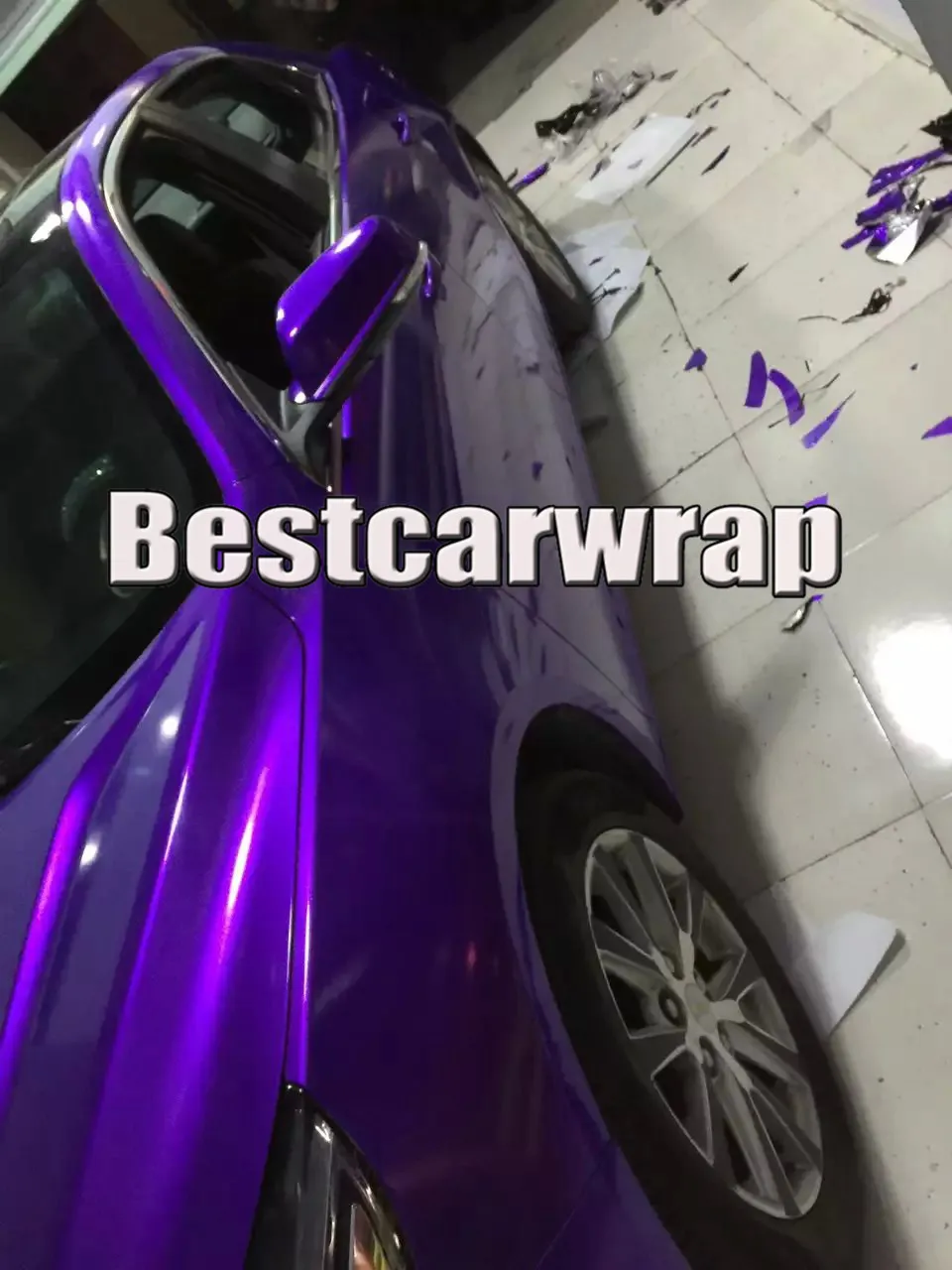 Midnight Purple Glossy Metallic Vinyl Wrap Car Wrap With Air Bubble Free Glossy Metallic Purple Candy Wrap Film Size:1.52*20M/Roll