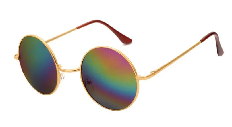 العلامة التجارية الجديدة مصمم كلاسيكي جولة نظارات الرجال النساء خمر حلوى لون نظارات الشمس / الحرة الشحن