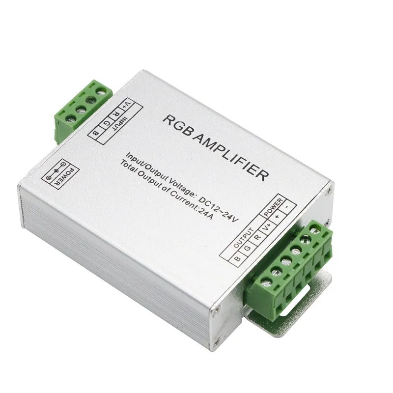 LED RGBW / RGB مكبر للصوت DC12 - 24V 24A 4 قنوات إخراج RGBW / RGB LED قطاع الطاقة مكرر وحدة التحكم
