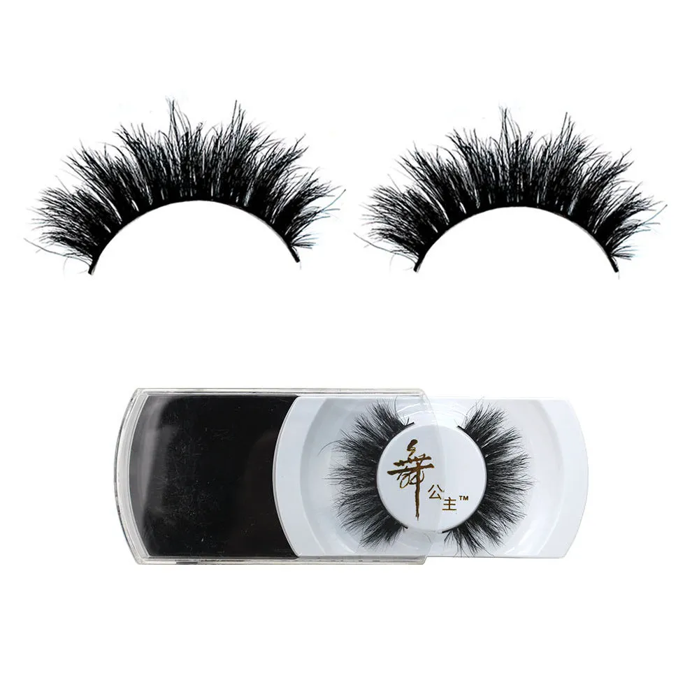 Partihandel- 1Pair Pro Luxurious 100% Real Horse Hair Natural False Eyelashes Fake Eye Lashes Makeup Extension Tools