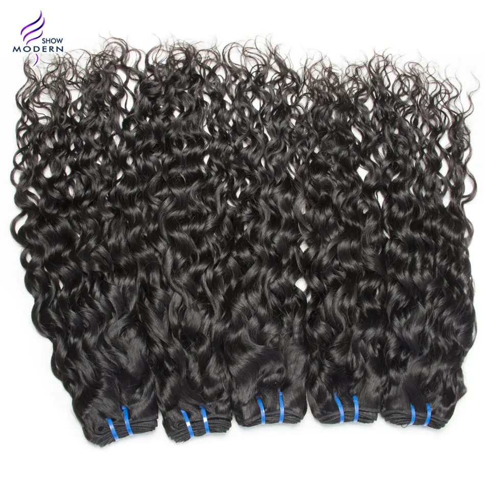 Paquete de tejido de cabello humano virgen brasileño, onda de agua, mojado y ondulado, 4 paquetes, extensión de cabello rizado suelto brasileño 8600095