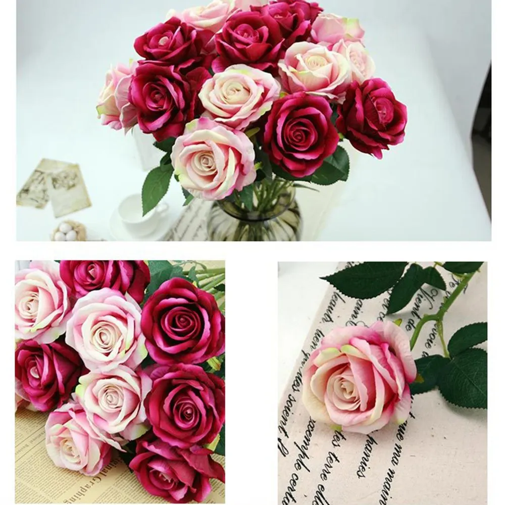 Rode Roos Kunstbloemen Flanel Bruiloft Decoratie Bloemen Kransen Voor  Wandmontage Van 0,96 € | DHgate, image size:1000x1000