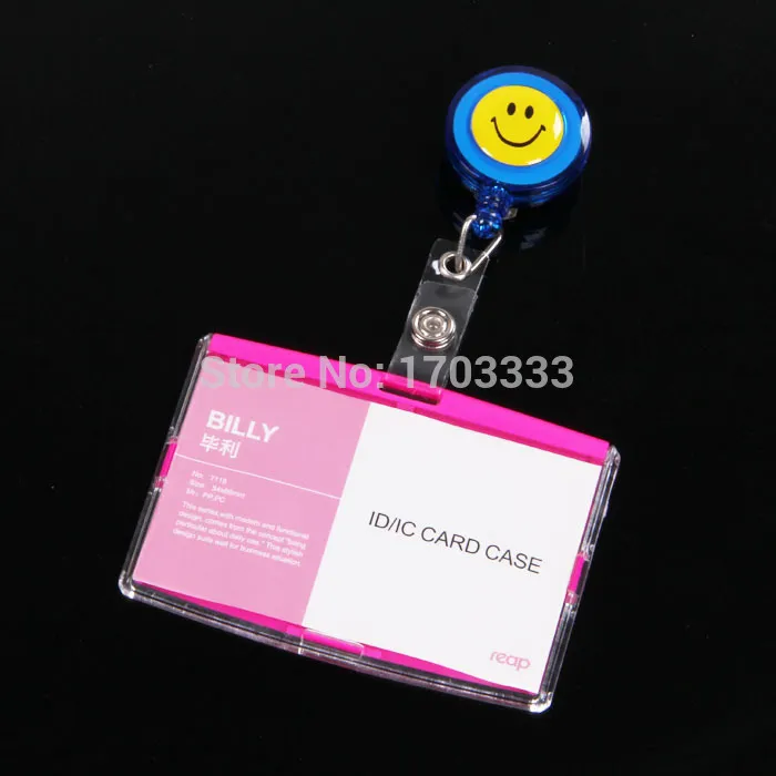 500 stks/partij Intrekbare Lanyard Id-kaart Badge Houder Rollen met Clip Houden ID, sleutel en Mobiele telefoon Veilig #GF79