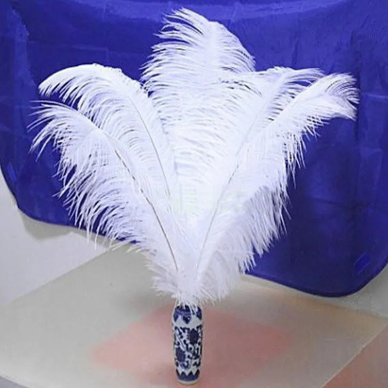 lot 626 inch Ostrich Feather White Plume Wedding Party table Centerpiece Desktop Decoration Plush Christmas Decor2483908