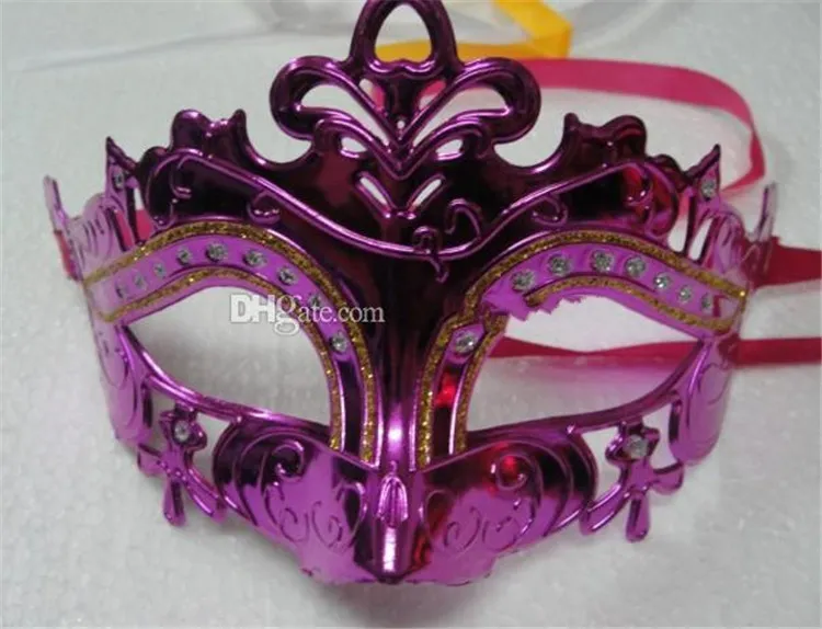 Mens Woman Mask Halloween Masquerade Masks Mardi Gras Venetian Dance Party Face Gold Shining Plated Mask 6 Färger Eppacket