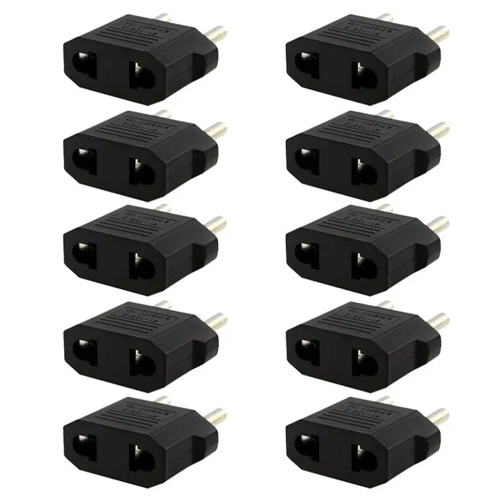 US VS naar EU Euro Europa Power Jack Wall Plug Converter Travel Adapter 100 stks Gratis Verzending